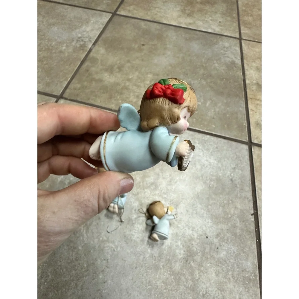 Gorham Angel Ornaments Vintage 1987 Porcelain Cherub Set 4pc